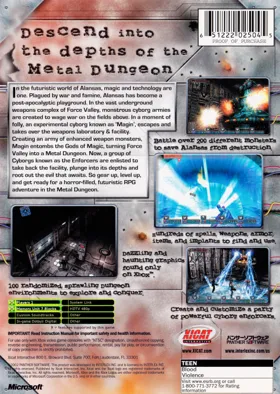 Metal Dungeon (USA) box cover back